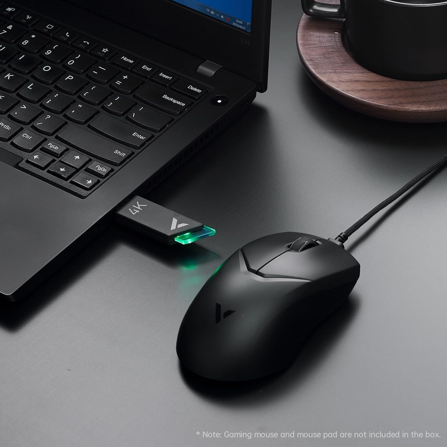 Rapoo V2M 4K Receiver, V+ Wireless Technology, Esports Grade 4000Hz Wireless Polling Rate, 0.25Ms Latency (Black) image number 4