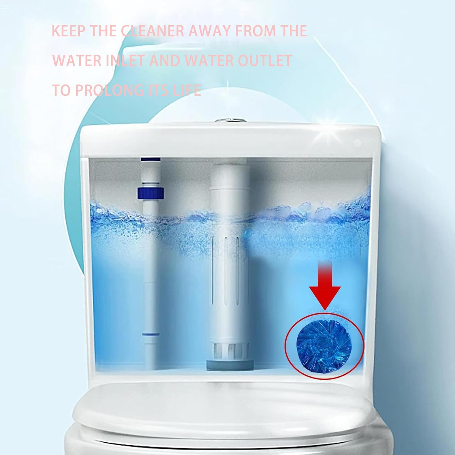 20 Pack Household Automatic Toilet Bowl Cleaner Tablets with No Fragrance, Bathroom Toilet Tank Cleaner Deodorizers (Blue)