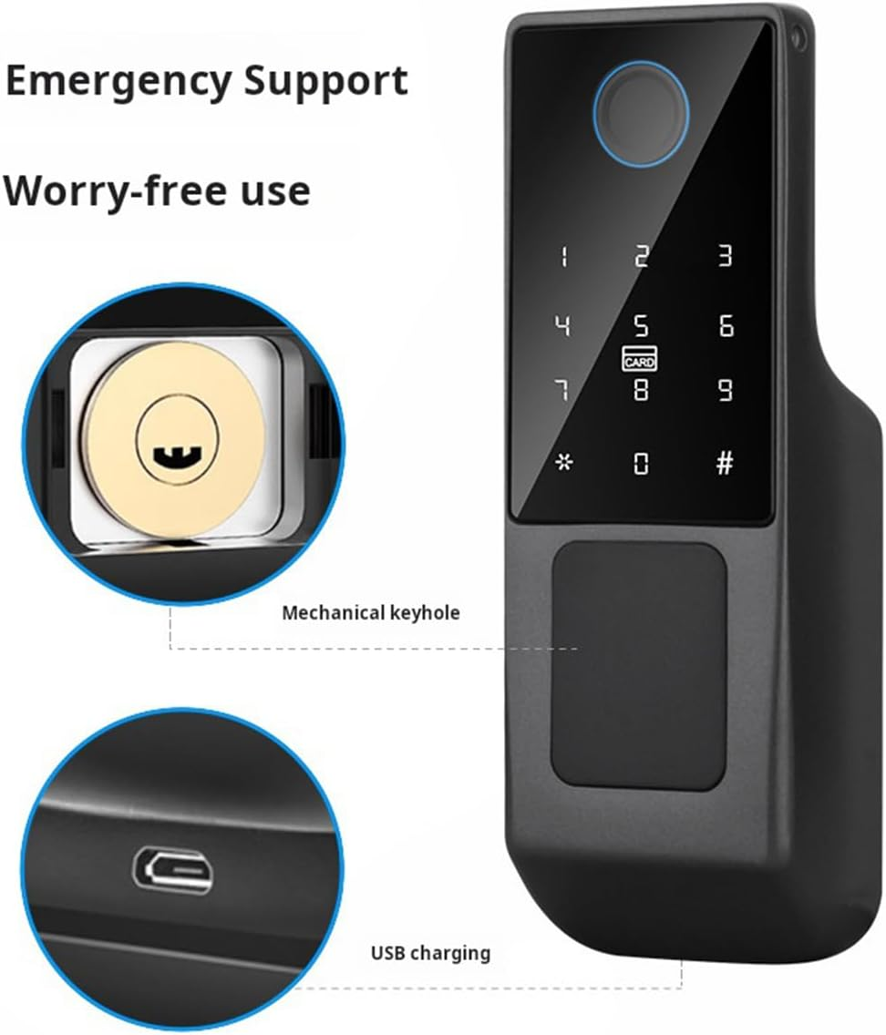 Xenocam Waterproof Outdoor Gate Smart Rim Smart Door Lock Wifi Fingerprint Smart Lock Support Password IC Card Key Wiring Digital Gate Access Control for Tuya image number 5