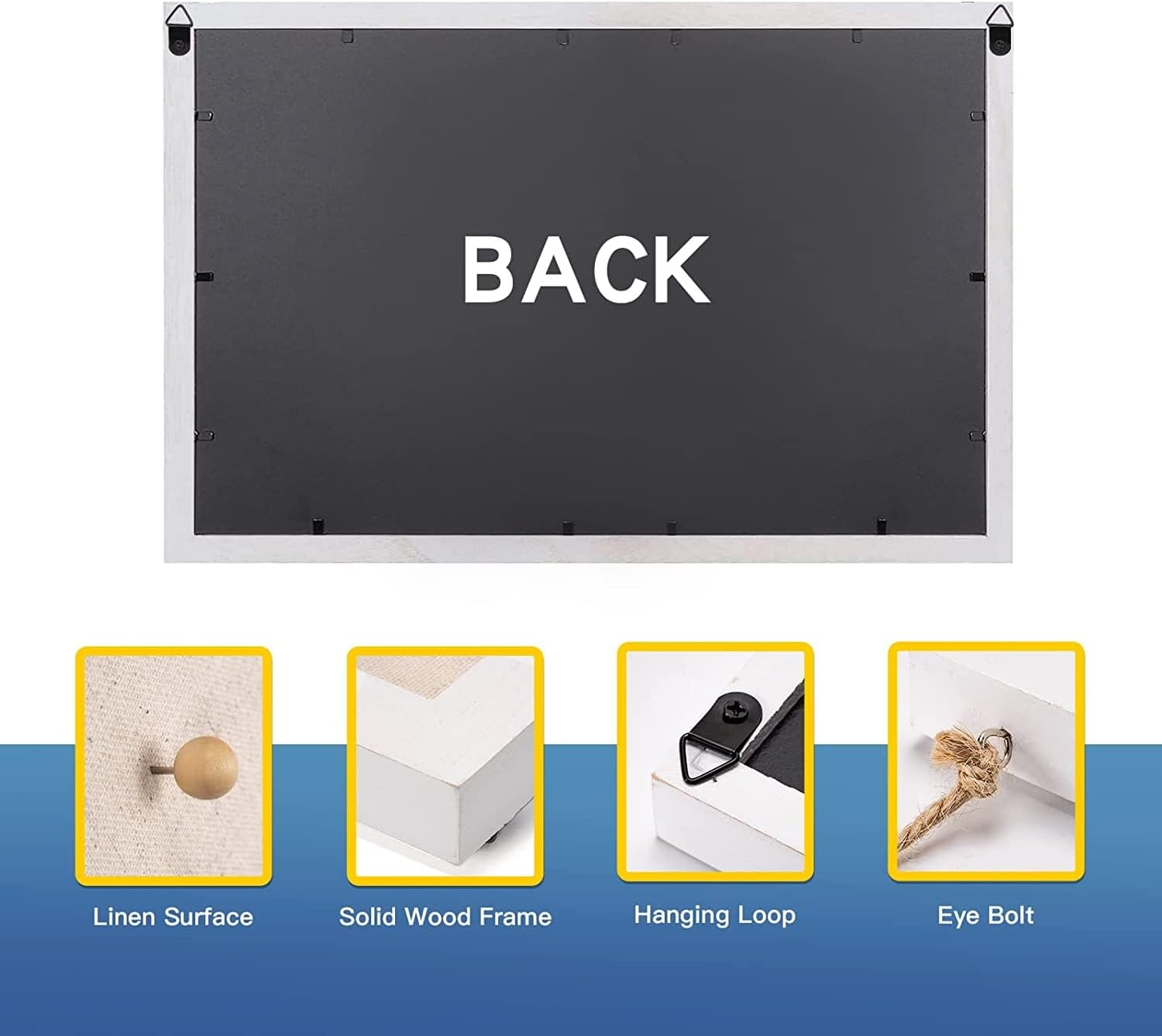 Cork Board Bulletin Board, 16 "X11 White Linen Cork Boards for Walls with White Frame, Pin Board Vision Board for Home Kitchen School Office Decor- 2-Pack (White+Wooden Clip)