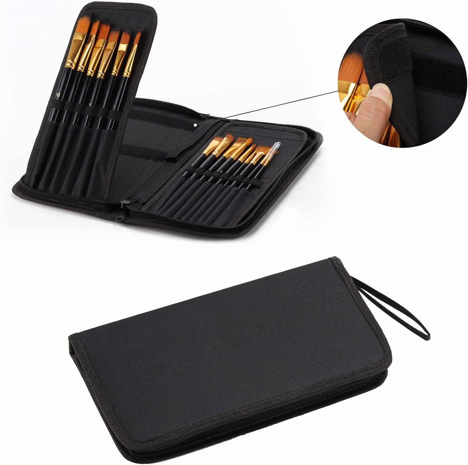 15 Pieces Paint Brush Set with 1 Palette Knife and Organizing Case - Painting Brushes for Kids, Adults or Professionals - Perfect for Your Watercolor, Oil or Acrylic Painting Art image number 1