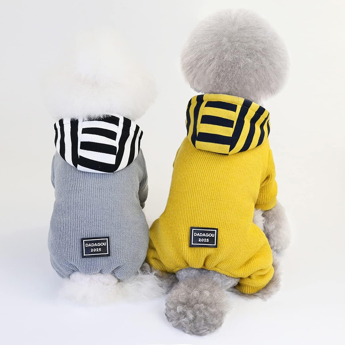 Dog Sweater Dog Clothes Fleece Dog Woolen Sweater Winter Warm Sweat Shirt 4 Legs Jumpsuit Simple Hoodie Fleece Sweater for Small Dog Medium Dog Cat Yellow S image number 2