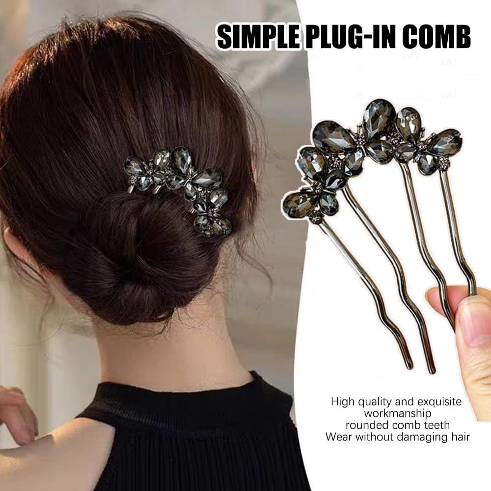 XFSRG French Twist Hair Pin Crystal Hair Pins Beads for Elegant Hair Styling and Wedding Hairstyles image number 6