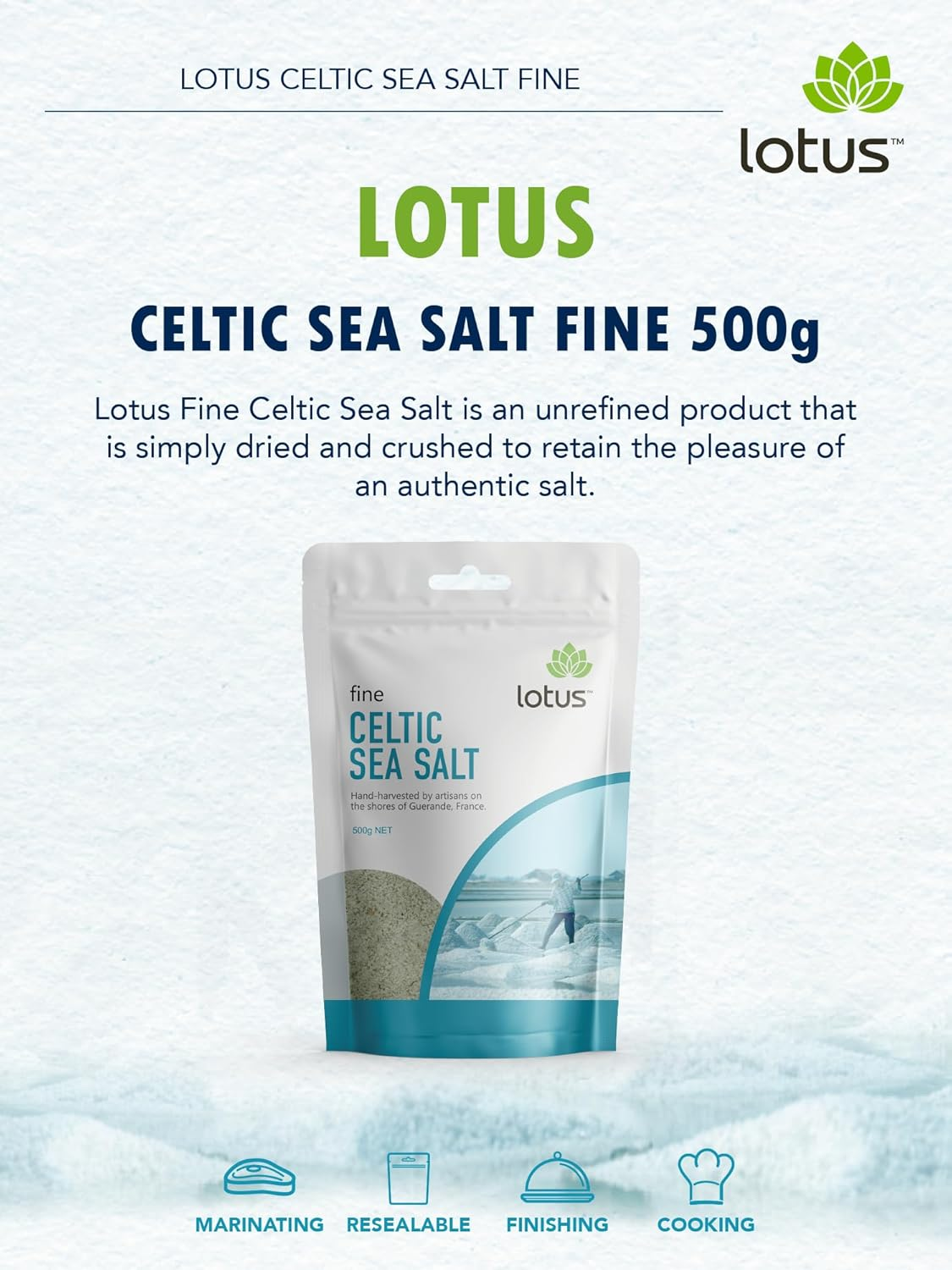 Lotus Celtic Fine Sea Salt, 500 G image number 6