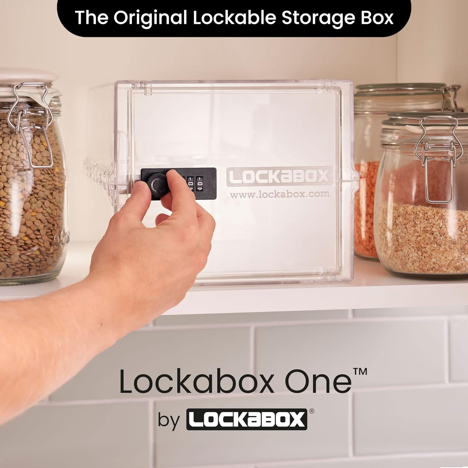 Lockabox One&trade; | Compact and Hygienic Lockable Box for Food, Medicine, Tech and Home Safety (Crystal) image number 1