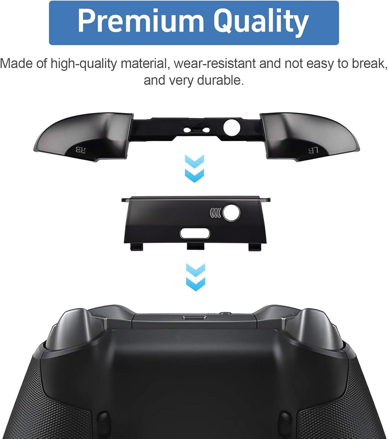 2 Pack Replacement Bumpers for Xbox Series X/S Controller - LB RB Trigger Buttons Compatible with Xbox Series X & S Controllers (Black+White) - Xbox Accessories image number 3