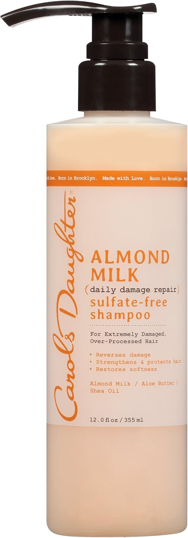 Carol&rsquo;S Daughter Almond Milk Sulfate Free Shampoo with Almond Milk, Aloe Butter and Shea Oil for Extremely Damaged Hair, 12 Fl Oz