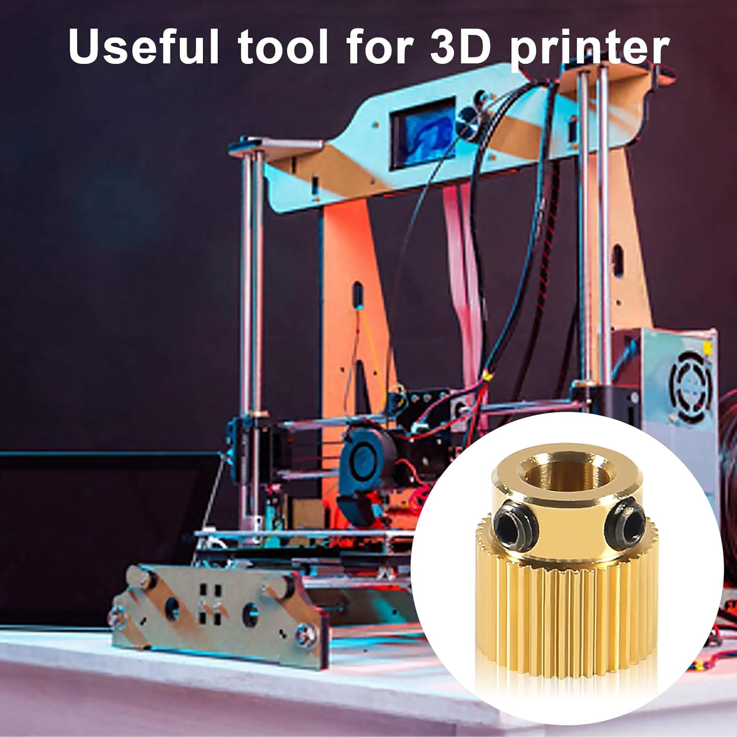 DIANN 10Pcs 40 Teeth Extruder Drive Gear Wheel Brass Compatible with 3D Printer Ender 3 V2/ Ender 3/ Ender 3 Pro/Ender 5/ CR-10/10S 20/20 Pro image number 4