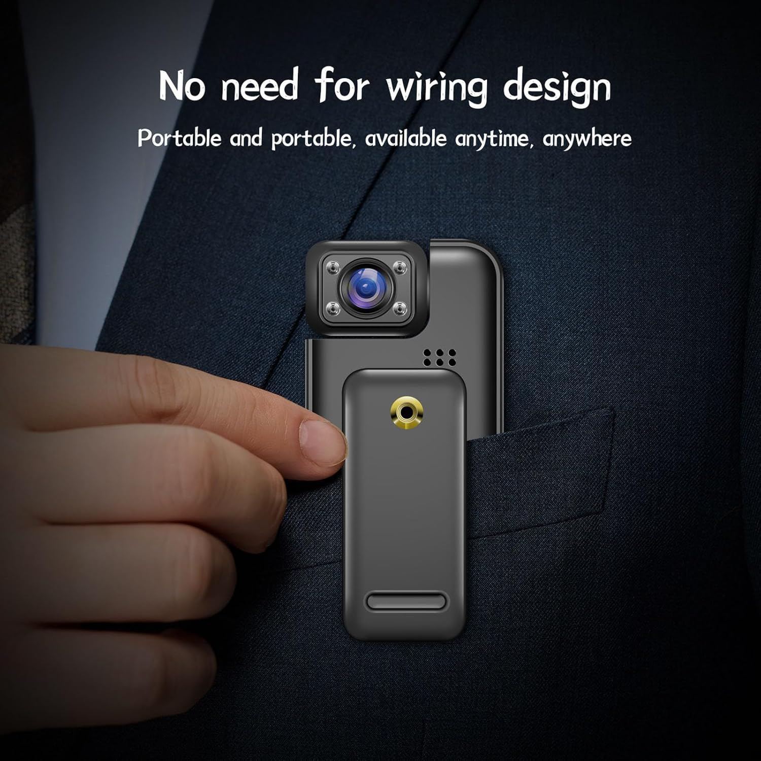 LICAEVEY Body Camera, 4K HD, 180 Degree Rotating Lens, Body Worn Camera, Pocket Video Recorder with Rear Clip and 1.3 Inch Display for Safety image number 2