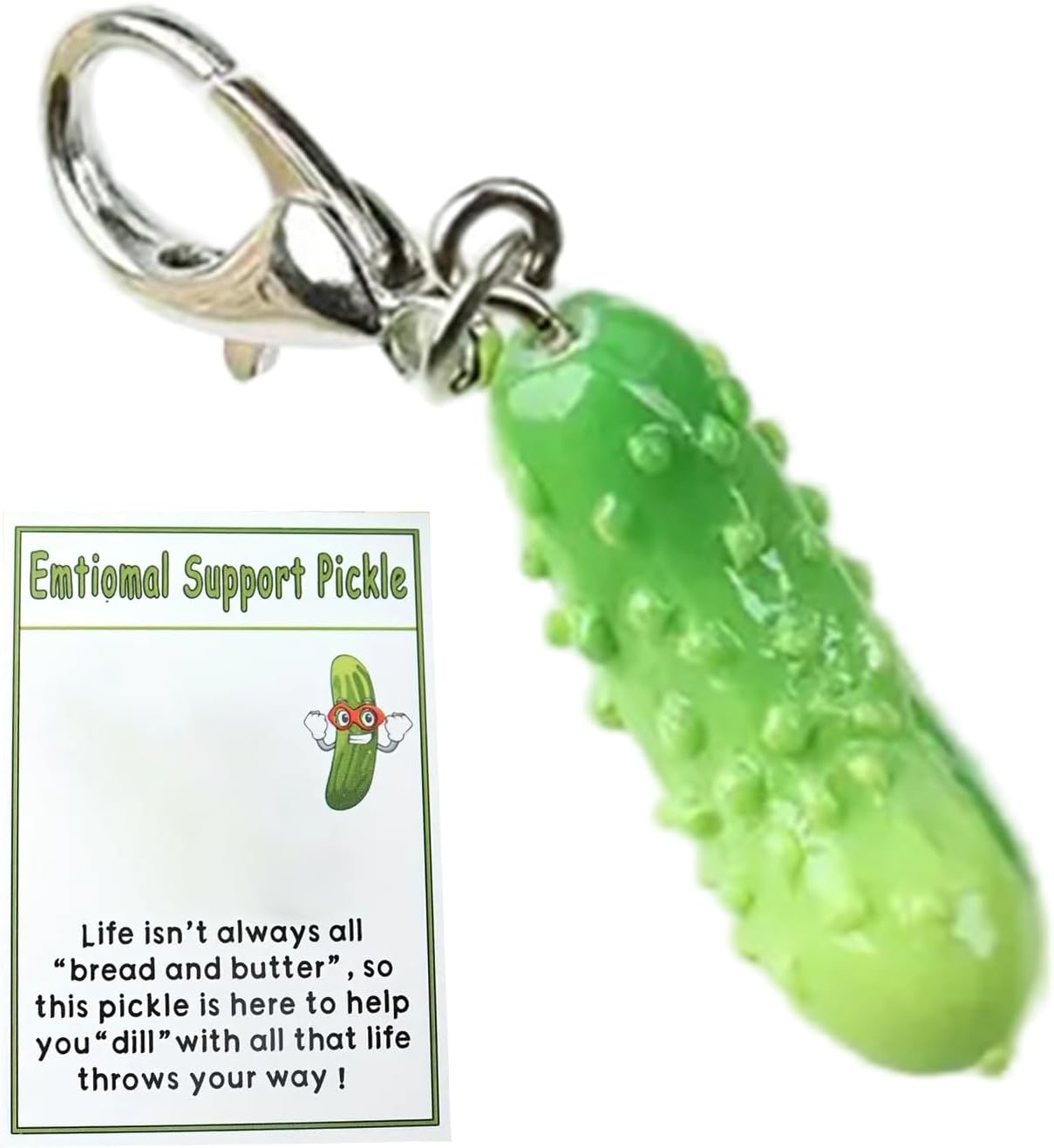 Cute Bag Charm - Cute Bag Charm Keychain Decoration | Cucumber Bag Charm Emotional Support for Men Women Positive Keychain Accessories Char image number 5