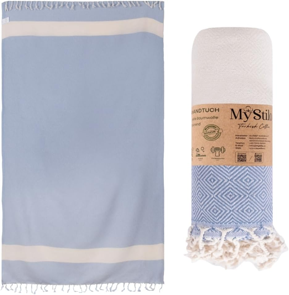 Mystilo Beach Towel Sauna Towel XXL - Thick, Soft Bath Towel 100 X 200 Cm, Quick-Drying - Premium Hammam Towel with Diamond Pattern for Men, Women (Royal Blue)