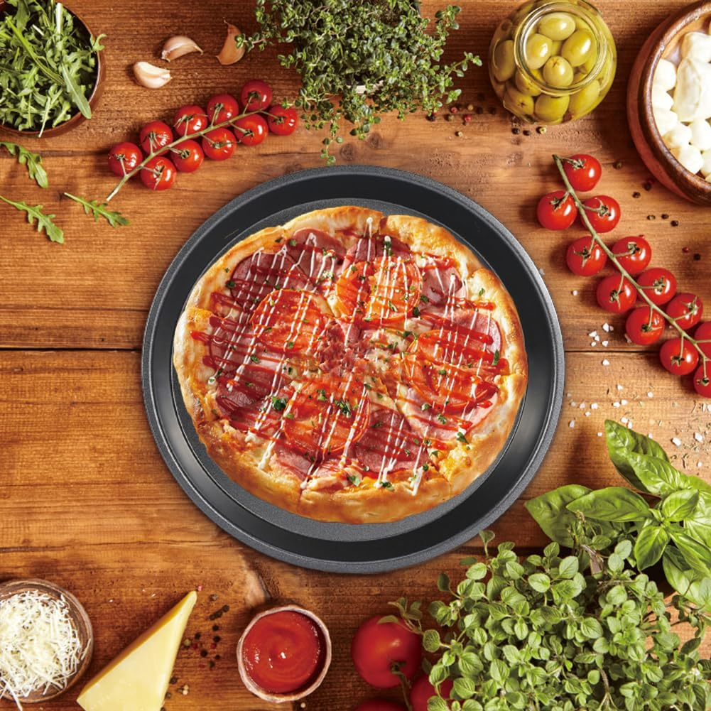 Pizza Pan, 9 Inch Metallic Deep Non Stick Bakeware Dish for Oven Baking Dishes Pans Pie Tray Premium Bakeware for Kitchenware image number 4
