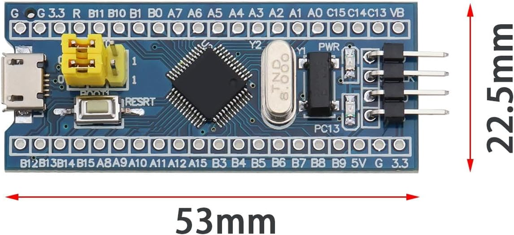VGOL 2 Sets Development Board Modules STM32F103C8T6 ARM Minimum System Development Board Module Microcontroller Development Board Compatible with STM32 image number 3