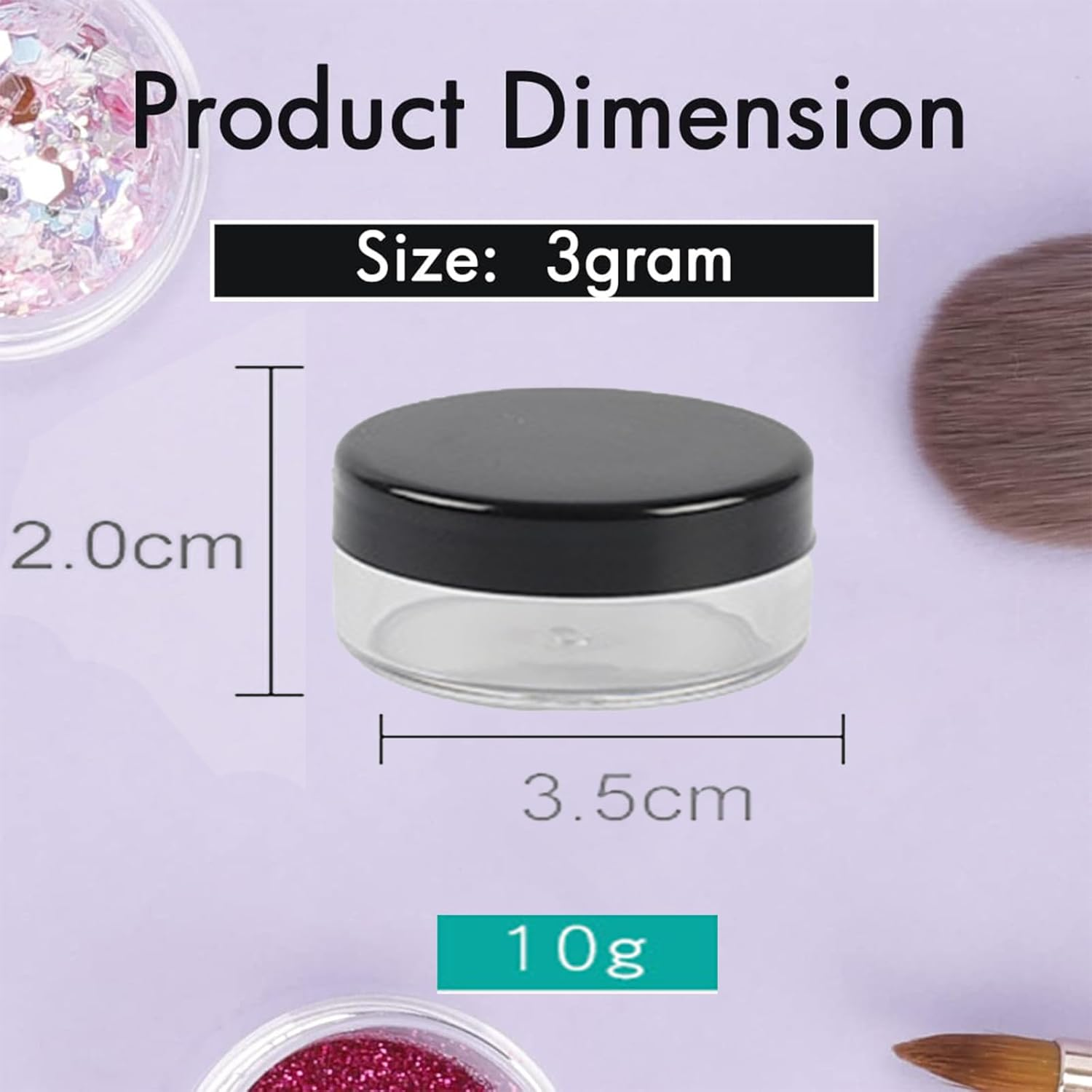 10 Gram Sample Containers with Lids, 30 Count Tiny Sample Jars, Empty Lip Balm Containers, Mini Cosmetic Containers with Lids, Makeup Travel Containers image number 1
