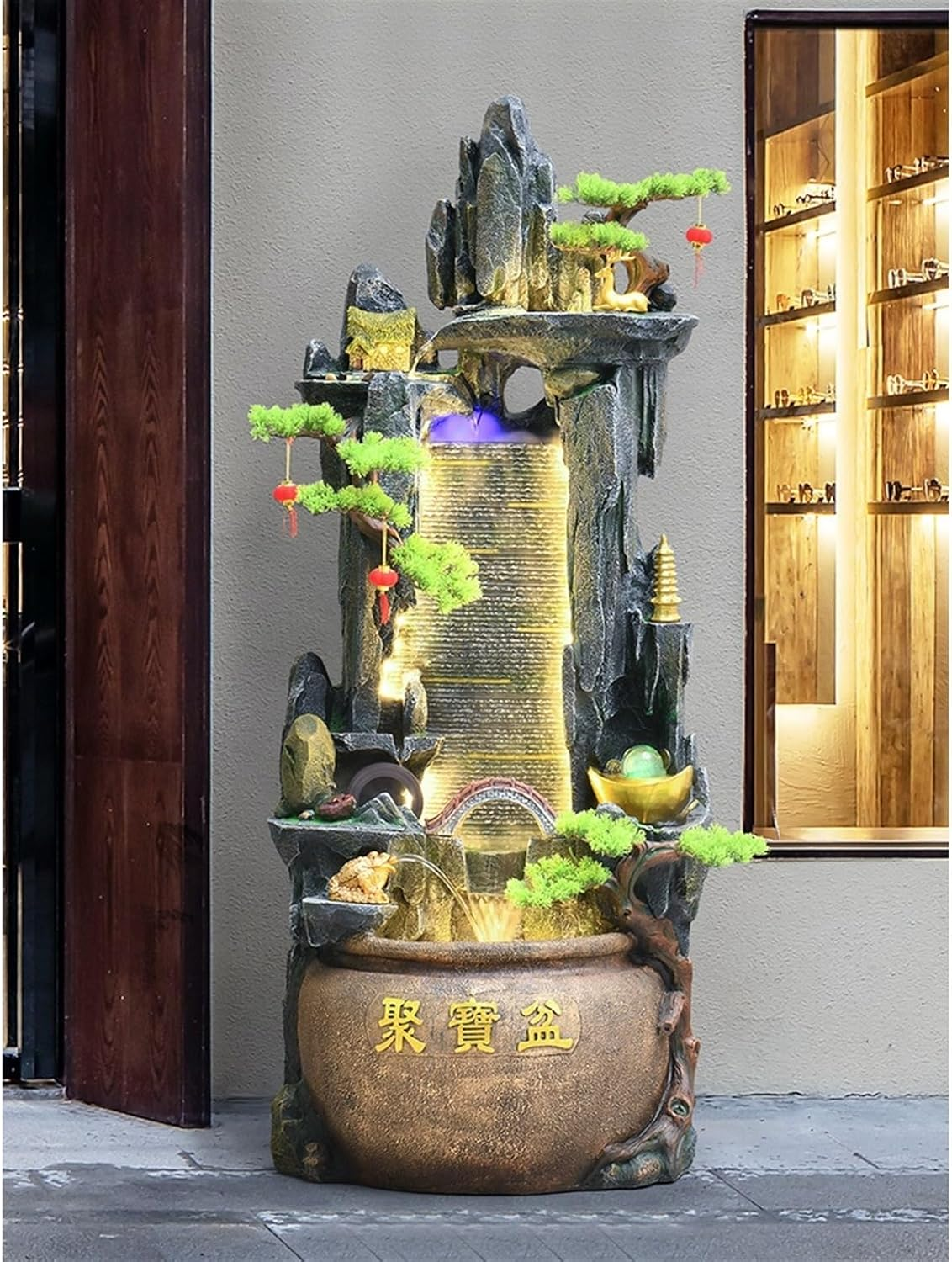 Outdoor Fountain Rockery Water Decoration, Living Room Courtyard Circulation Fountain Landscape, Office Fish Tank(M) image number 3