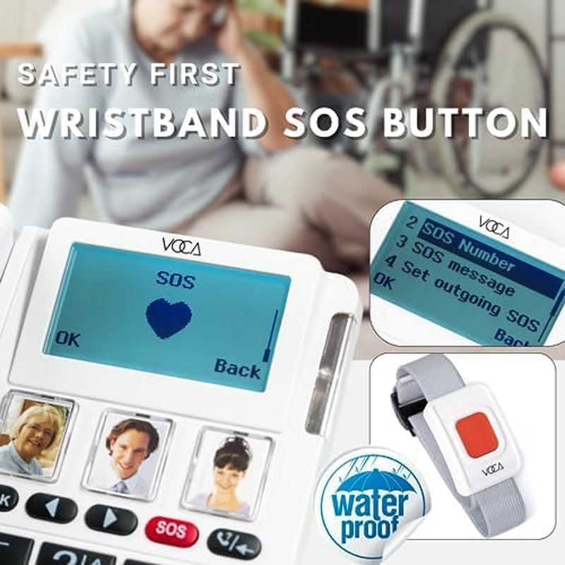 VOCA Big Button Phone for Elderly | CP140 4G Wireless Amplified Telephone | Loud Phones for Hard of Hearing | SOS Wristband | Hearing Aid Compatible Phones | Telephone for Hearing & Vision Impaired image number 1