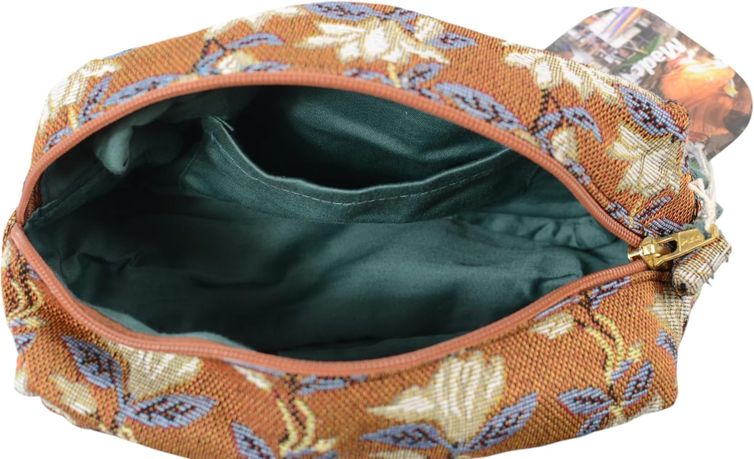 Friends Hill Gusseted Pouch, Sitar, Orange