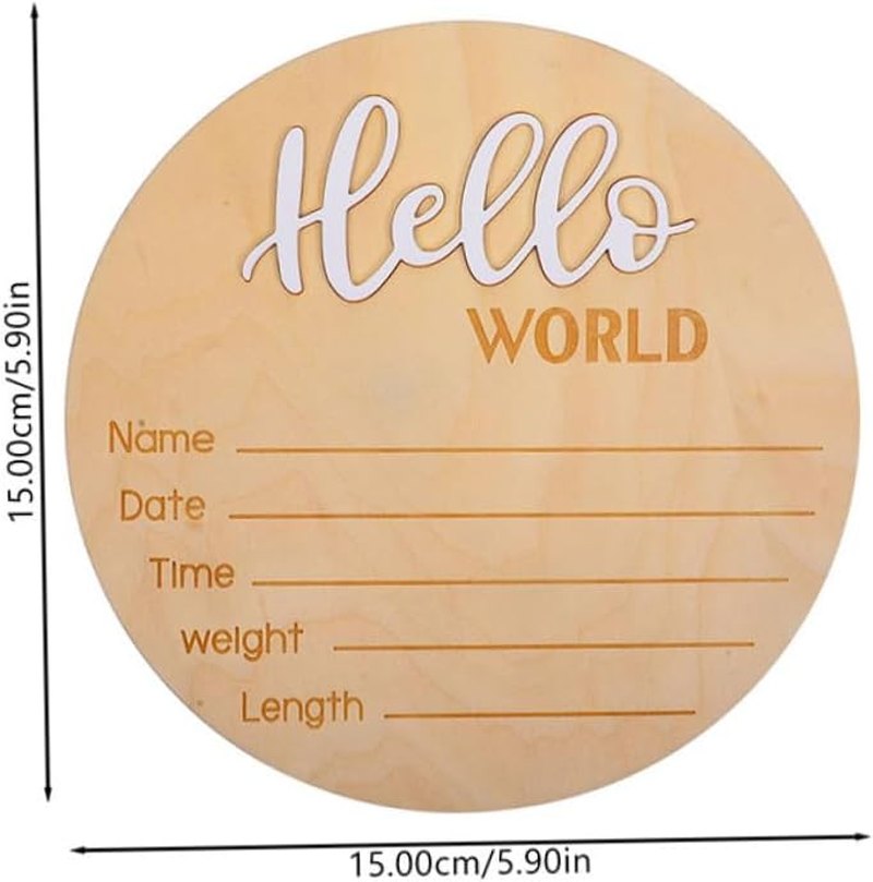 2 Pcs Wooden Birth Announcement Sign Newborn Name Plate for Hospital Photos Name Plaque for Announcement and Photography Prop image number 2