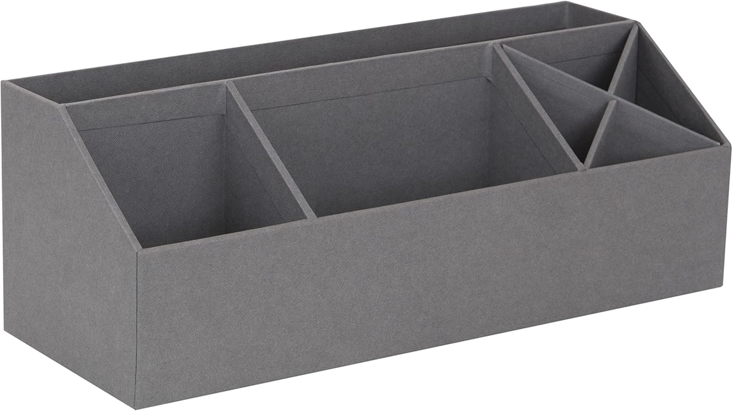 BIGSO BOX of SWEDEN ELISA Desk Organiser with 4 Compartments - Organiser System for Notes, Paper Clips, Pens Etc. - Fibreboard and Paper in Linen Look - Grey image number 3