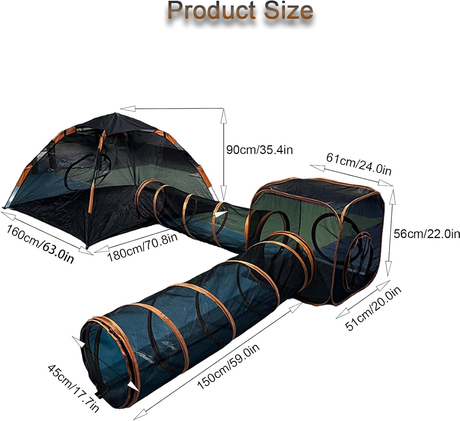 Outdoor Cat Enclosures with Cat Tunnel, Pop up Portable Playpen for Cats, Foldable Outdoor/Indoor Cat House - Rabbits Ferrets, Small Animals Pet Tent image number 3