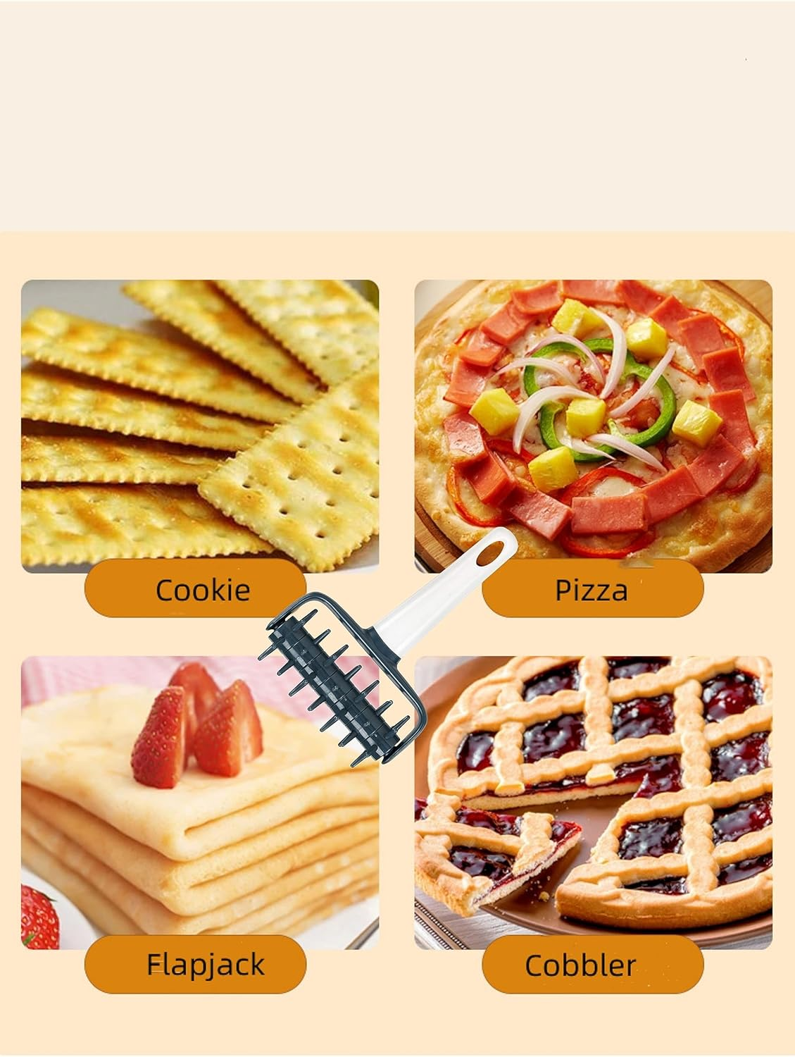 Pizza Dough Docker Roller - Bubble and Blistering Killer Time-Saver for Home Kitchen Pizza Making - Docking Tool Accessory