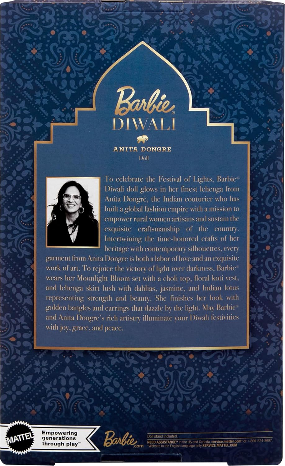 Barbie Signature Diwali Doll by Anita Dongre Wearing Festival of Lights Look, Holiday Collectible with Doll Stand & Certificate of Authenticity image number 1