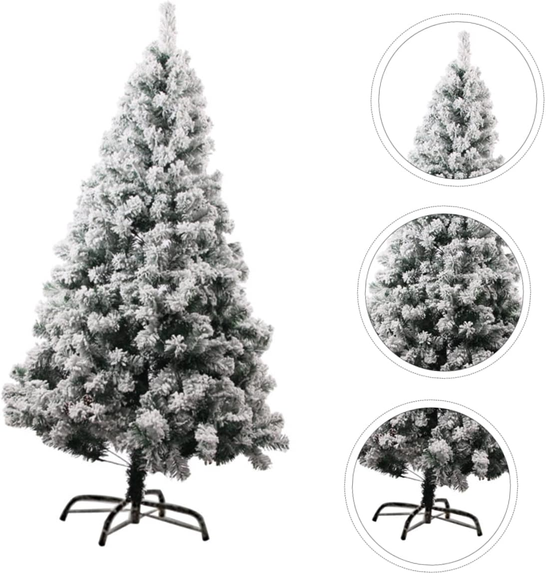 Artificial Snowy Xmas Tree Decoration 60Cm 70-Branch Simulation Xmas Tree with Dense Flocking, White Velvet Christmas Ornament for Home Holiday Festival Random Style image number 6