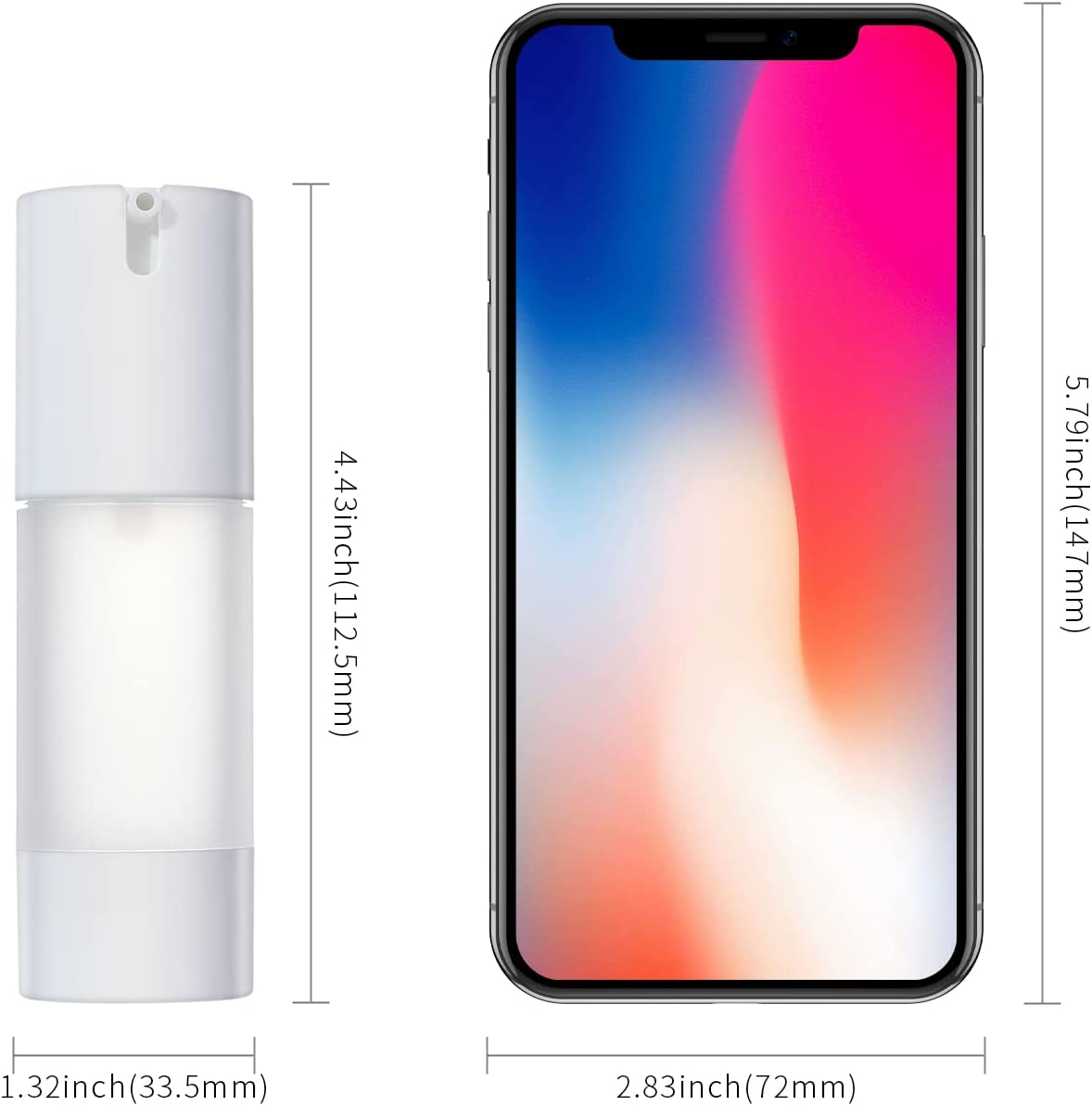 Longway 3Pcs Empty Refillable Airless Pump Bottle,Travel Foundation Containers,Airless Cosmetic Pump Bottle for Hand Sanitizer, Toner,Gel,Hair Oil, Lotion and Face Cream (1Oz/30Ml, Frosted) image number 6