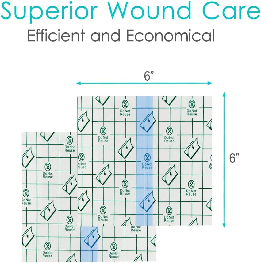 6"X6" Peritoneal Dialysis Catheter Ostomy Shower Cover Waterproof Shield Central Line, G Tubes Feeding/J Transparent Wound Protector Chest Port, 50PCS image number 2