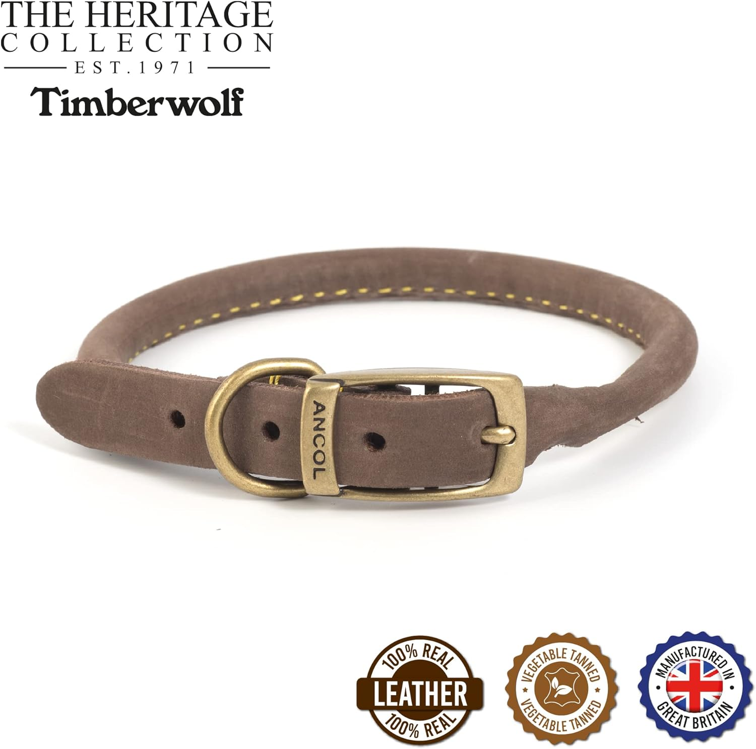 Ancol Timberwolf round Leather Collar image number 4