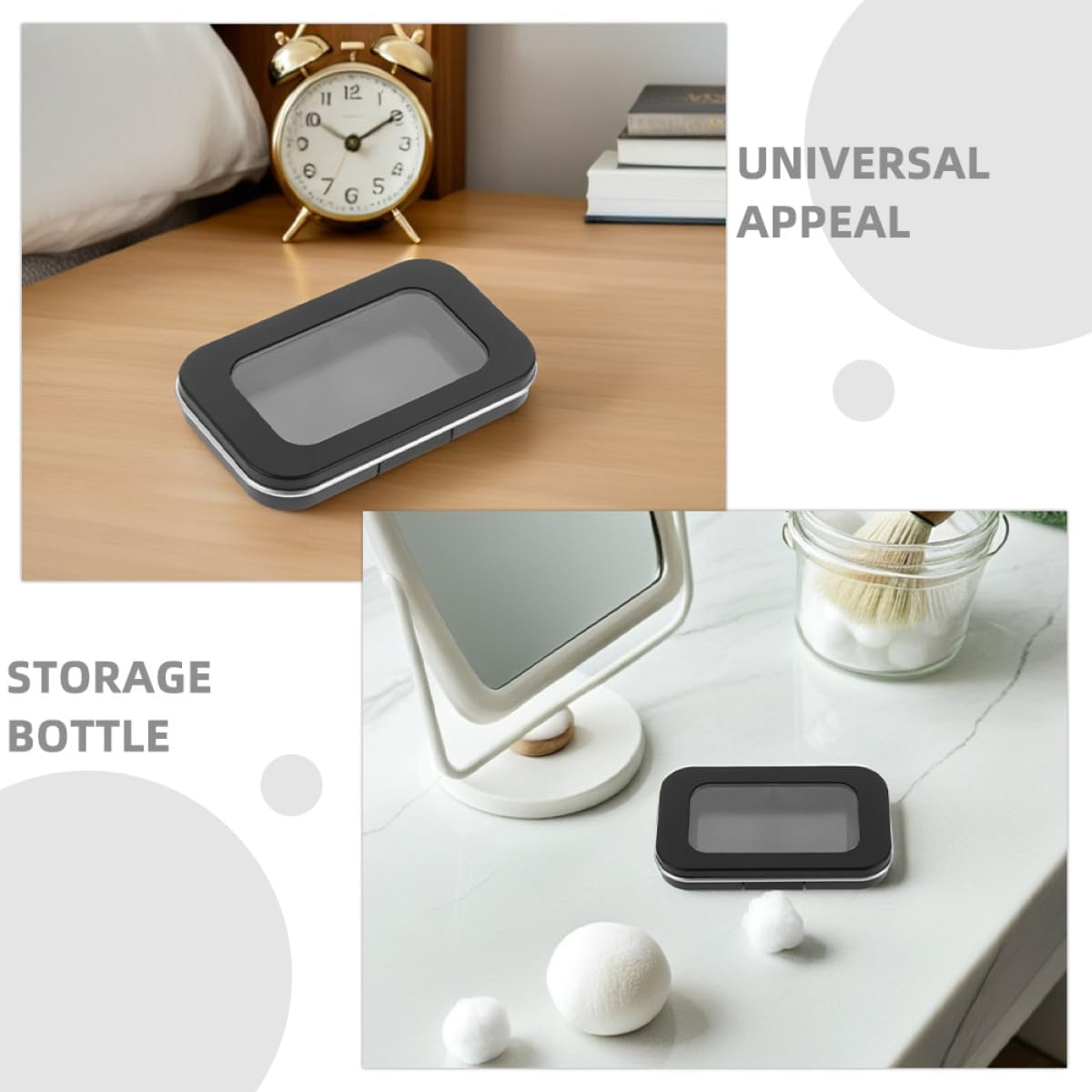 BIUDECO 2Pcs Portable Magnetic Eyeshadow and Blush Palette with Mirror Small Empty Makeup Depotting Container Travel Powder Storage Box for Daily Use image number 1