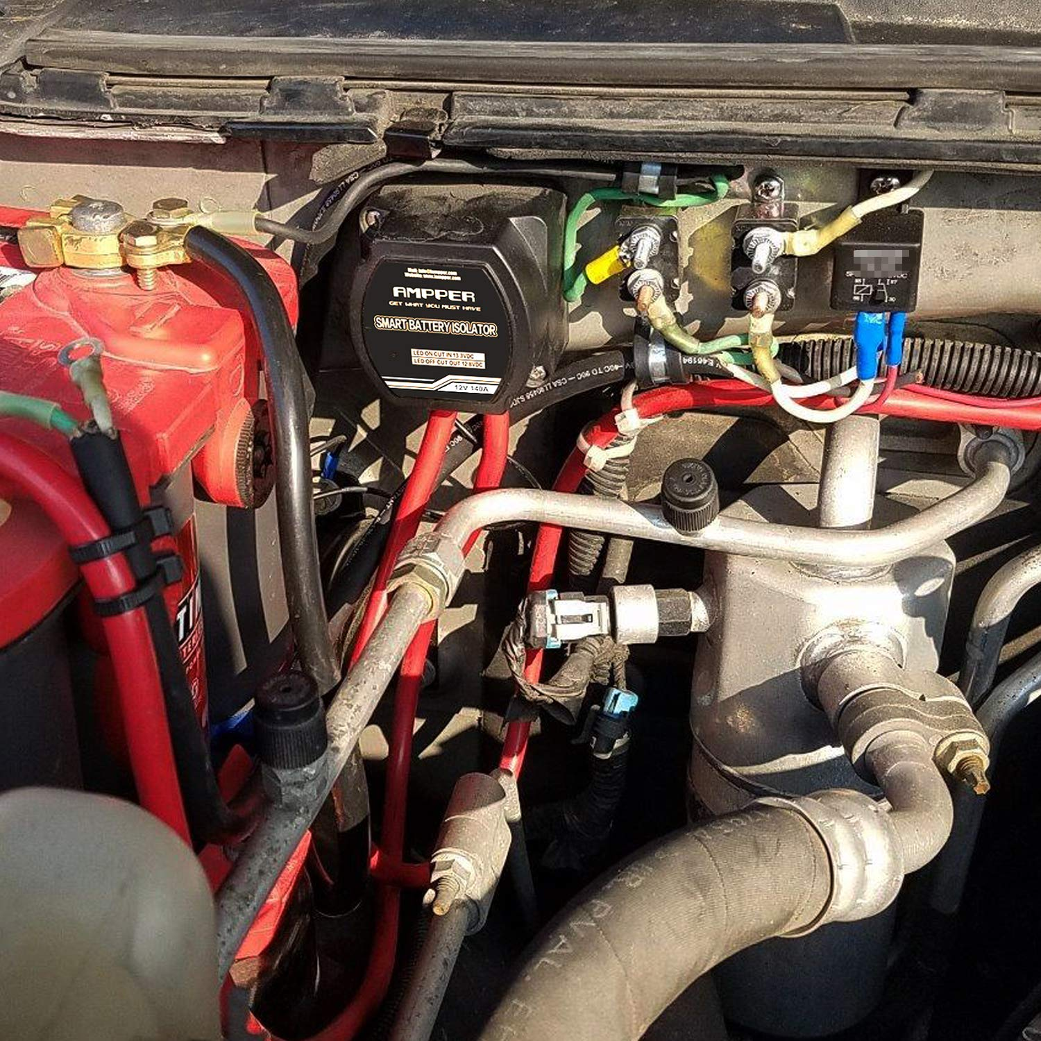 Ampper 12V 140Amp Dual Battery Isolator, Voltage Sensitive Relay (VSR) Smart Battery Isolator for Car, Vehicle, RV, ATV, UTV and Boat image number 2