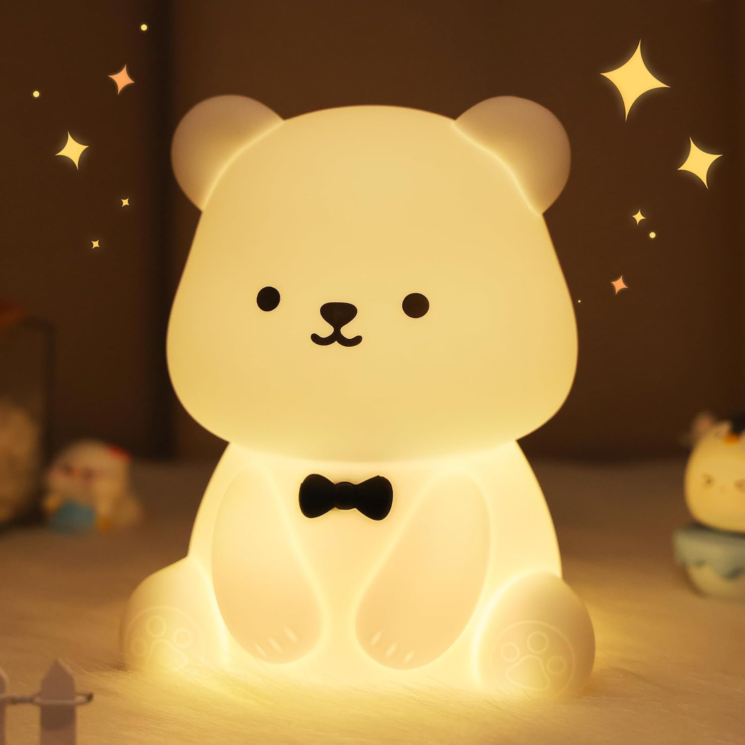 Yuandian Night Light, Silicone Nightlights (Style White Teddy Bear) image number 2