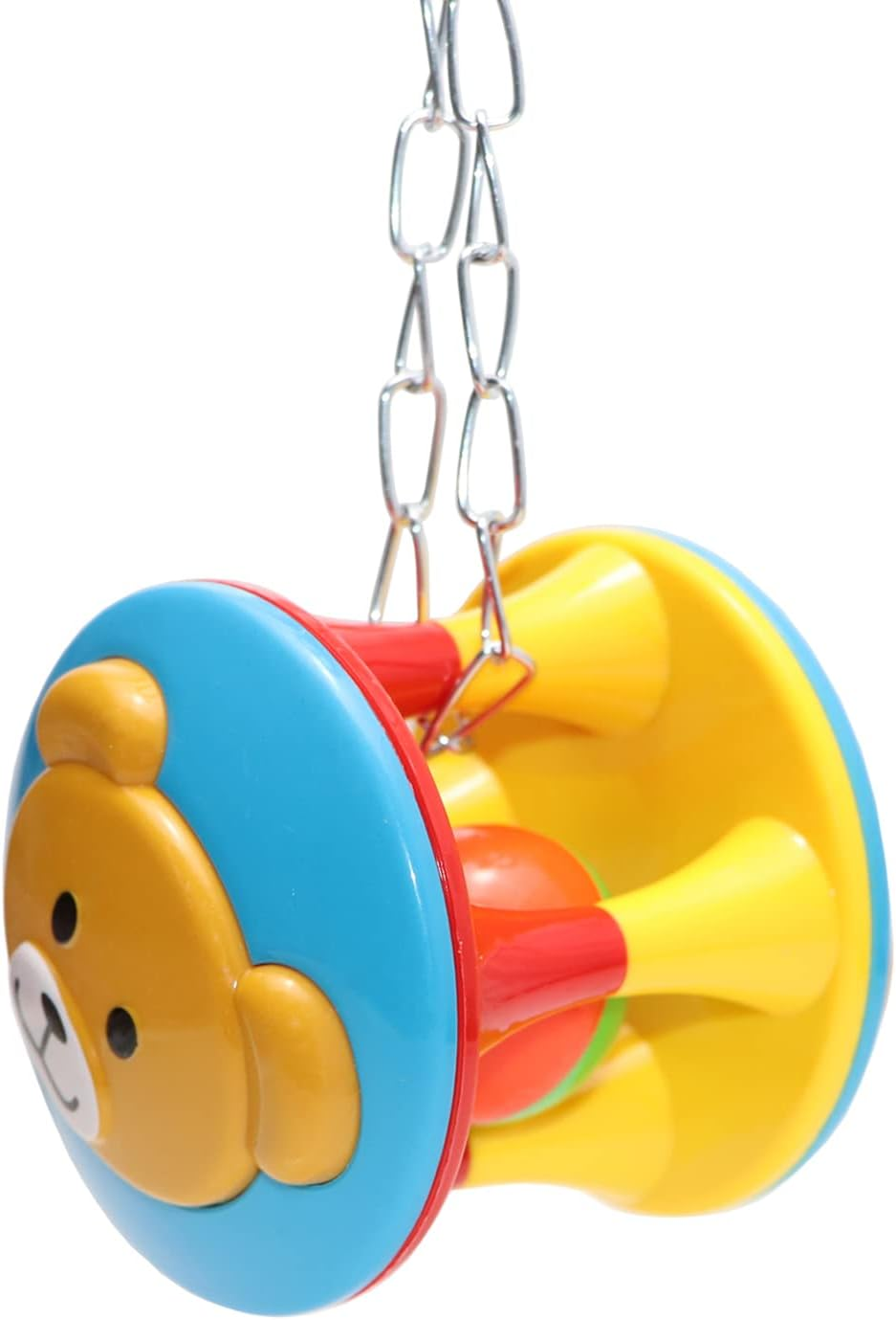 Bird Hanging Ball with Bell Colorful Chewing Treat Toy for Parrot Parakeet Cockatiel Conure Lovebird Dog Puppy Cat (1 Pcs-Random) image number 3