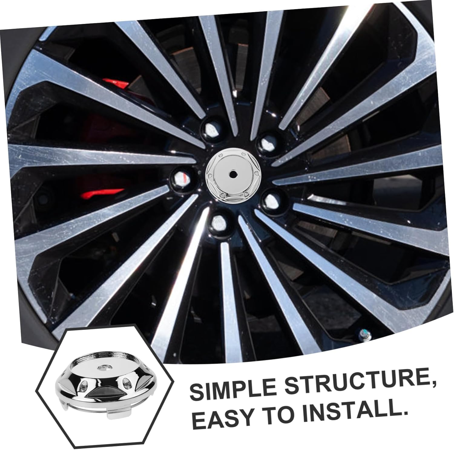 SOPOTUTU 4Pcs Silver 68Mm Auto Wheel Center Caps Rim Hub Center Covers Vehicle Wheel Rim Caps for Car Accessories image number 5