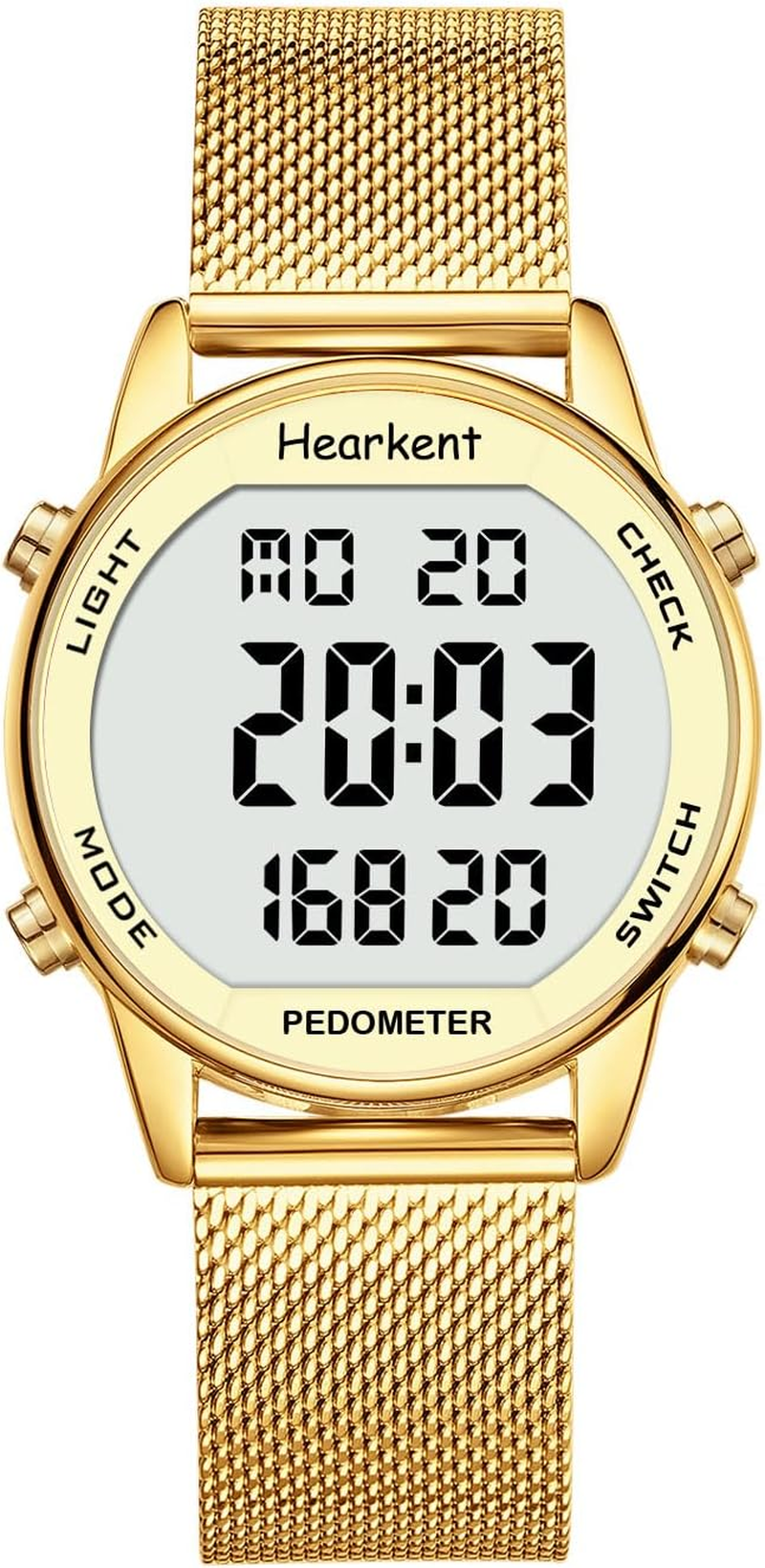 Hearkent Pedometer Watch for Women, Step Tracker with Calories Counter, Non Bluetooth Pedometer Watch, 30M Waterproof, LCD Large Number Display Wrist Watch for Walking and Daily Activity