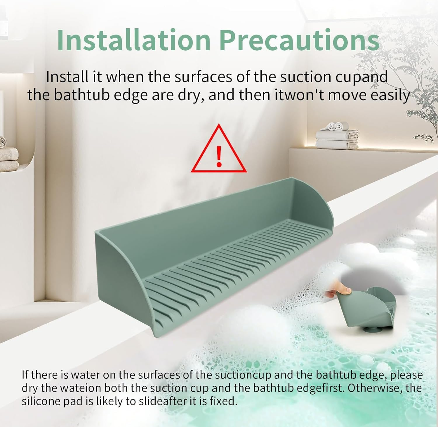 Kids Bathtub Splash Guard, Silicone Tub Shelf with Toy Storage, Extra-Wide Design, Strong Suction Cups image number 6