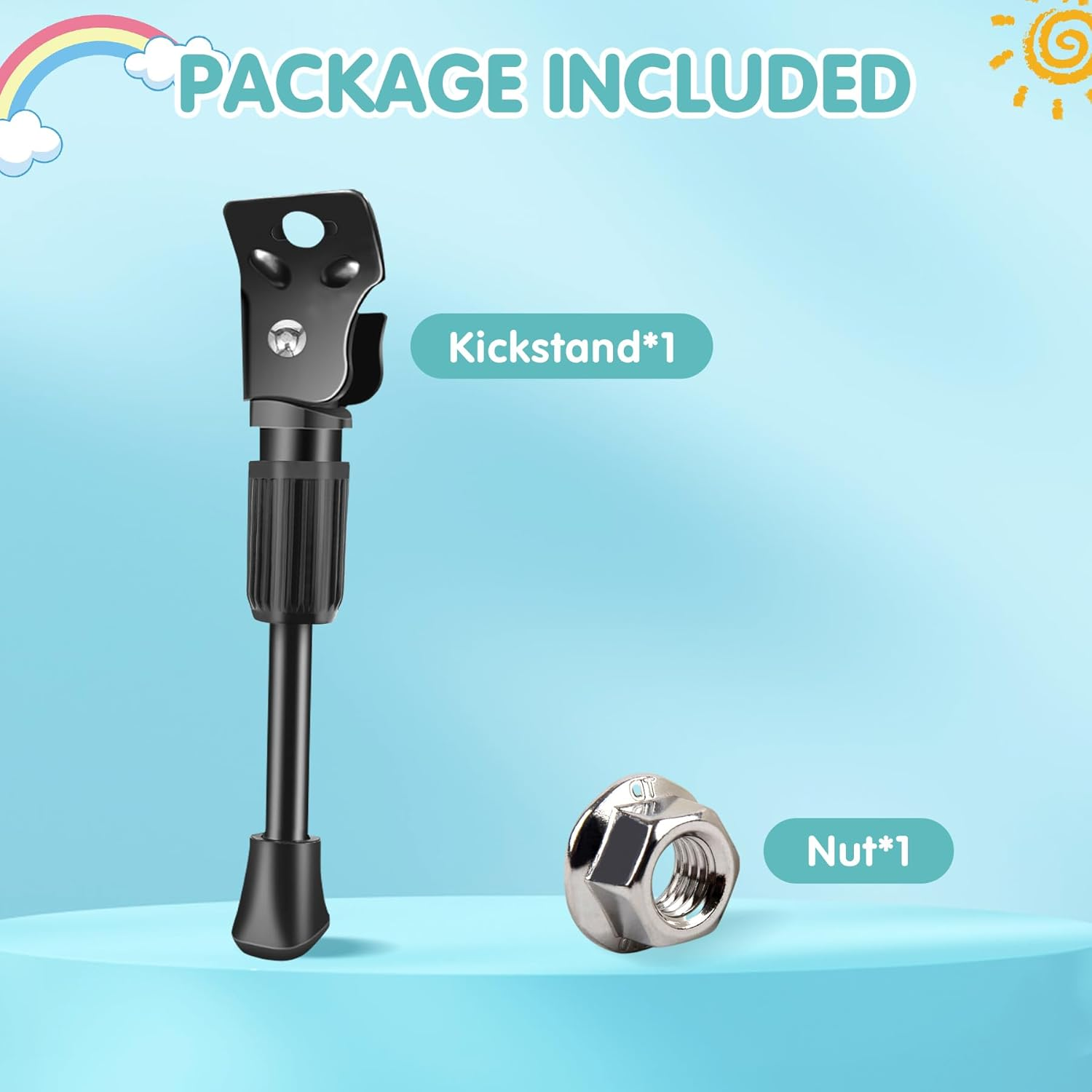 LEICHTEN Kids Bike Kickstand for 12" 14" 16" 18" 20" Inch Children'S Bicycle Single-Side Kick Stand Rear Mount Bikes Support Racks image number 2