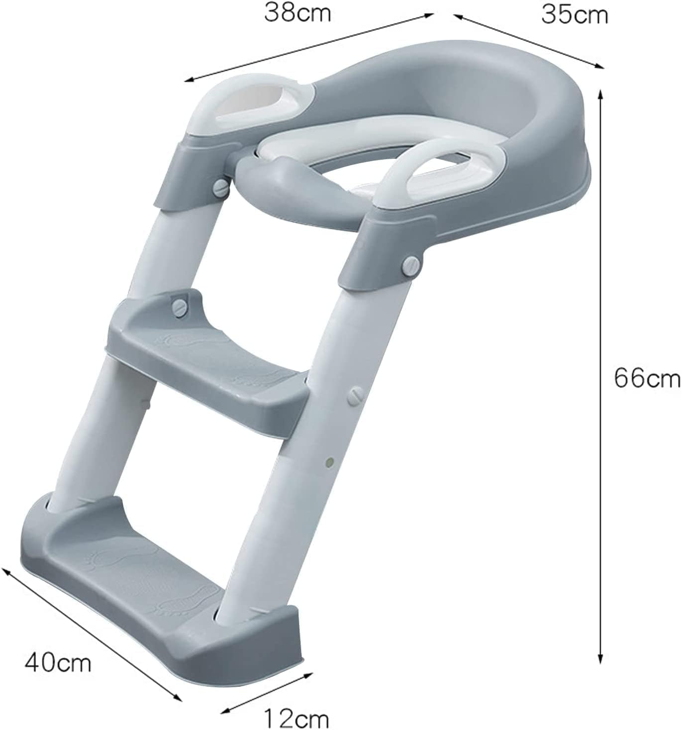 Potty Training Seat with Adjustable Ladder, 2 in 1 Foldable Potty Training Toilet for Kids Boys Girls, Toddlers-Comfortable Safe Potty Seat with Anti-Slip Pads image number 1