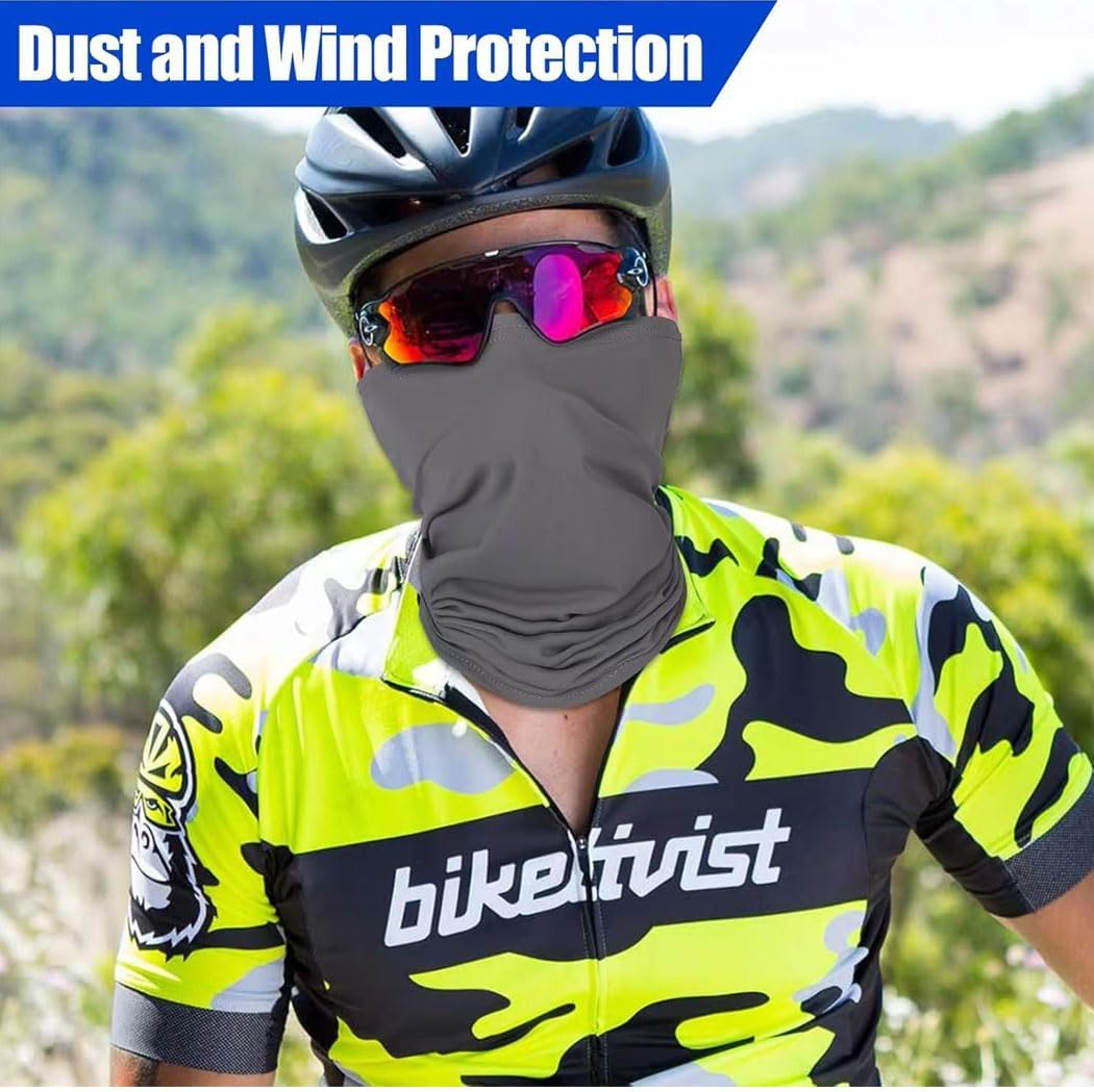 4 Pieces Summer Face Cover Scarf Mens Women Cooling Neck Gaiter Bandana Face Mask Sun UV Protection for Sport Cycling Running image number 1