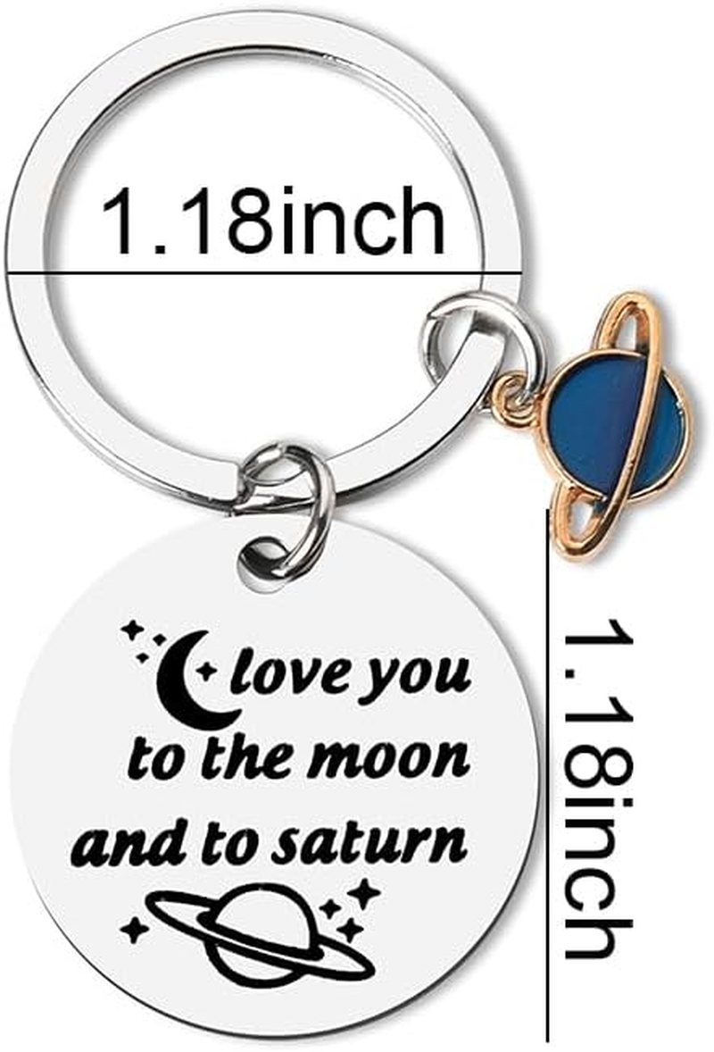I Love You to the Moon and to Saturn Keychains Anniversary Valentines Gifts for Couple Wife Husband I Love You Gifts for Boyfriend Girlfriend Christmas Birthday Gift Mom Dad Key Chains image number 6