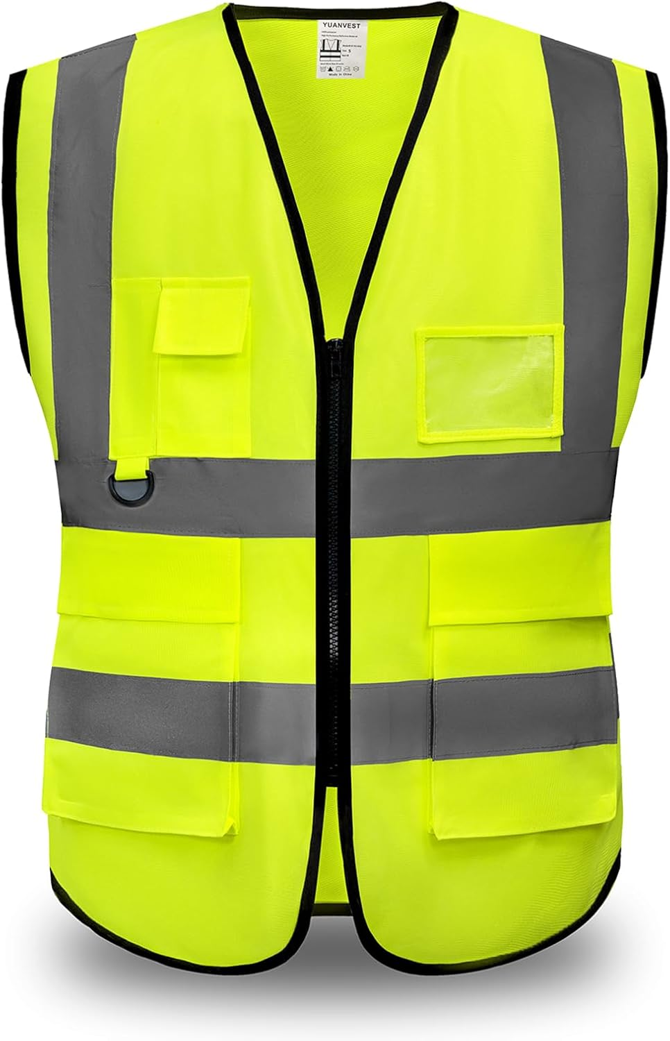 YUANVEST Hi Vis Vests for Men Women 5 Pockets,High Visibility Reflective Safety Security Vest,2-Inch Reflective Strip High Visibility Vest,Meets ANSI/ISEA Standards
