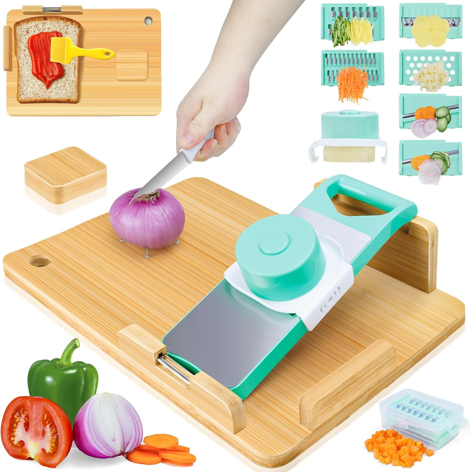 Adaptive One-Handed Cutting Board, Handicap Kitchen Tools with Bread Stops and Steel Spikes, Easy to Clean, Ideal Gifts for Senior Citizens, Stroke Survivors and Amputees image number 4