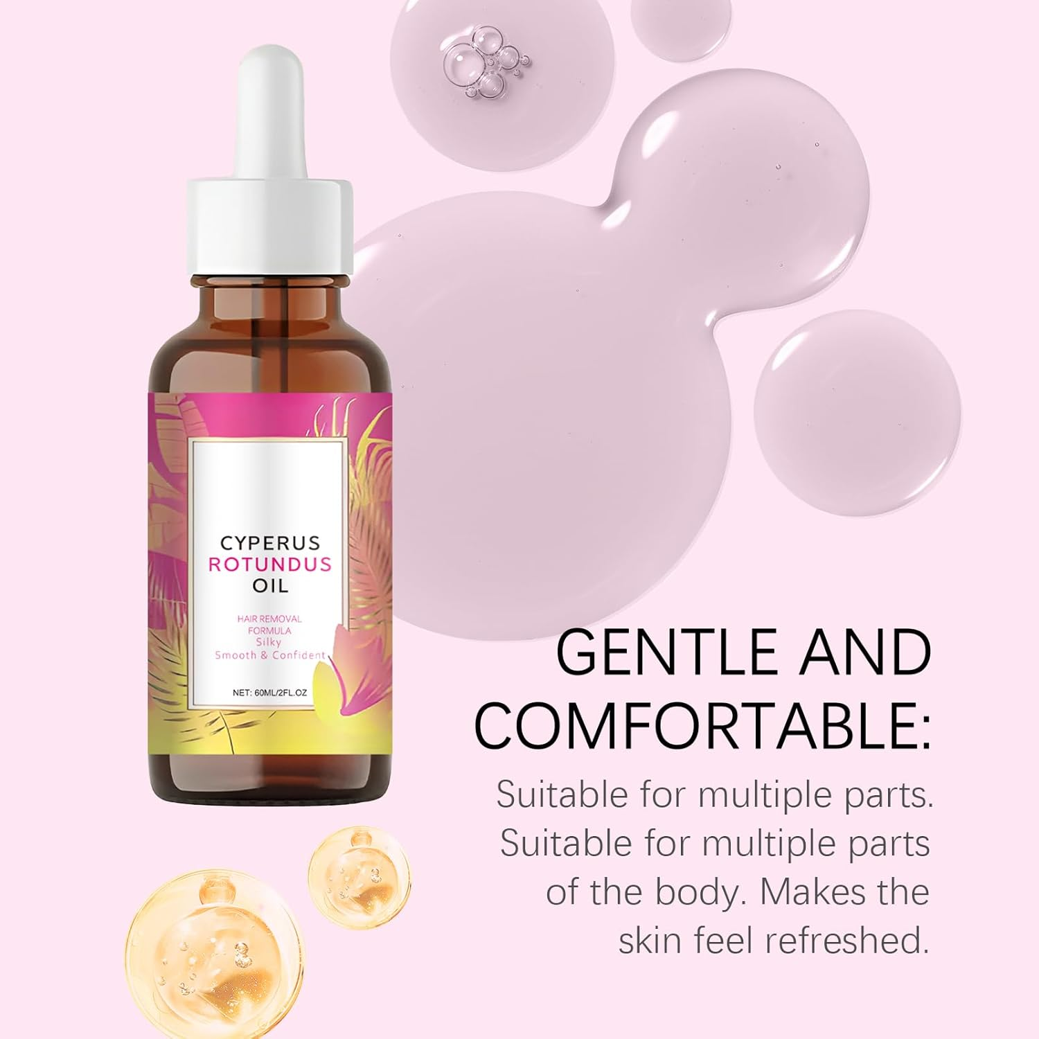 Cyperus Rotundus Oil for Hair Removal, Natural Hair Removal Oil & Inhibitor Cyperus Rotundus Oils to Slow Body Hairs Growth for Women & Men, Gentle Moisturizing, Leaves Skin Smooth (2PCS) - 2Pcs image number 6