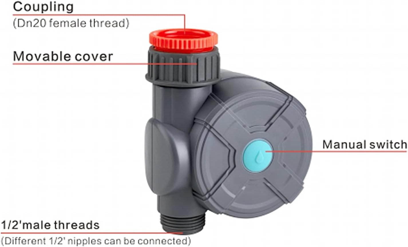 Water Timer, Waterproof Outdoor Irrigation Timer, Remote Control for Mobile Phones, Smart Water Timer for Garden, Drip Irrigation Controller System