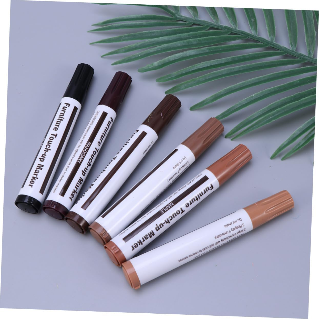 STOBOK Furniture Touch-Up Pen Set 6 Pcs Wood Furniture Markers Hide Marks Quick Dry Fade Resistant