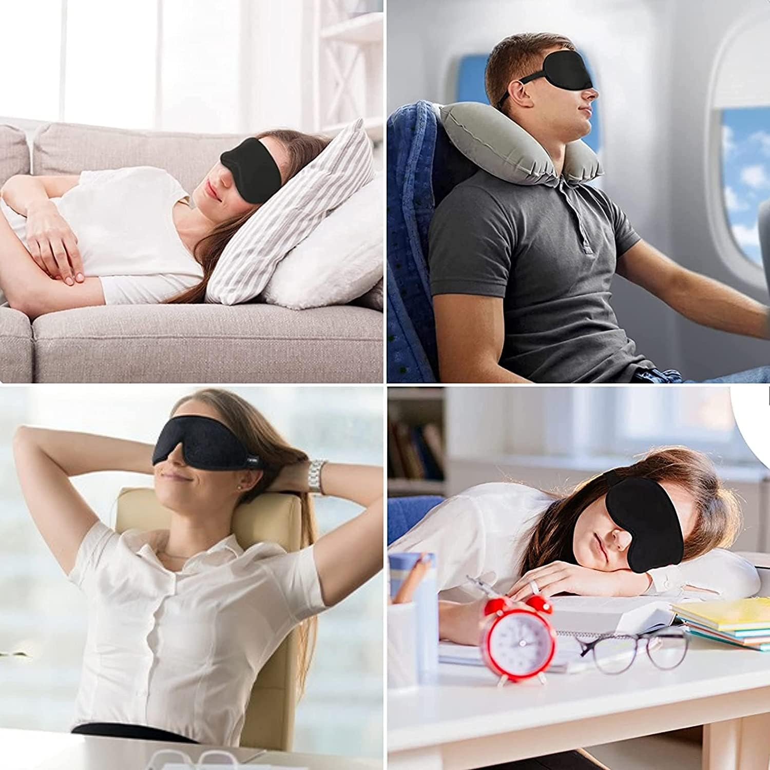 Sleep Eye Mask for Men Women,3D Contoured Cup Sleeping Mask & Blindfold,Concave Molded Night Sleep Mask,Block Out Light,Eye Mask with Adjustable Strap,Breathable & Soft for Sleeping,Yoga,Traveling image number 3