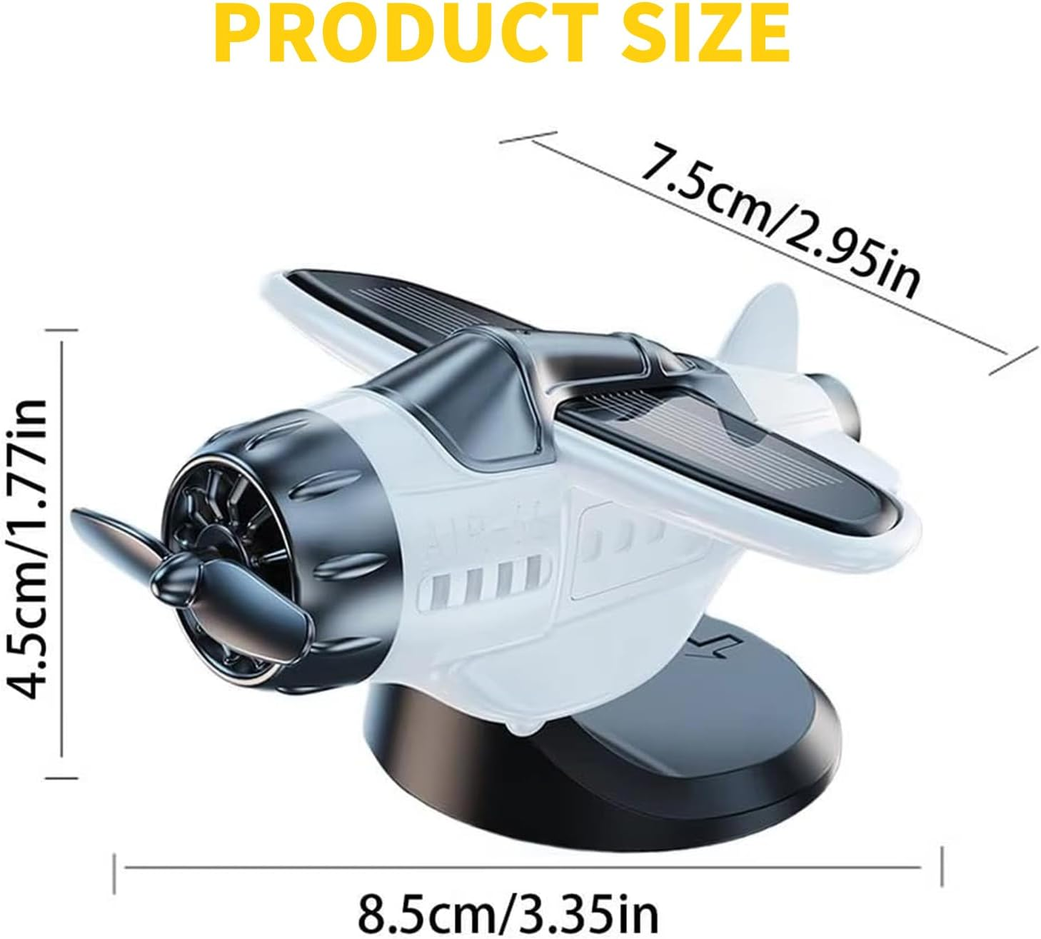 Solar- Powered Car Ornament,Light-Sensitive, Turbine Rotating Dashboard Decoration for Cars, Trucks, and Suvs ,No Battery Required, Durable ABS Material, Fun and Unique for Drivers (White) image number 5