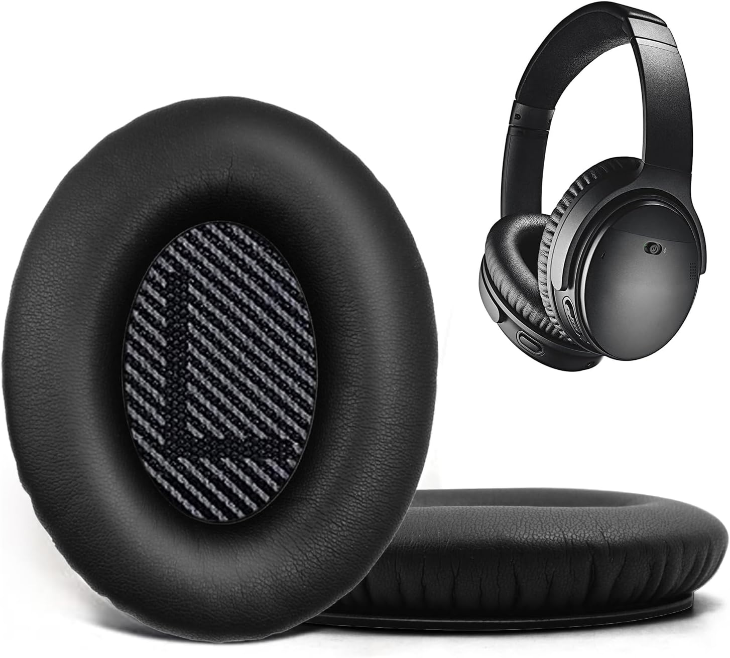 Replacement Earpads Cushions for Bose Quietcomfort 35/Quiet Comfort 35 II (QC 35/QC35 Ii), Headphone Ear Covers, High Density Memory Cotton, Soft Leather, Adaptive Noise Isolation Headphones Pads.