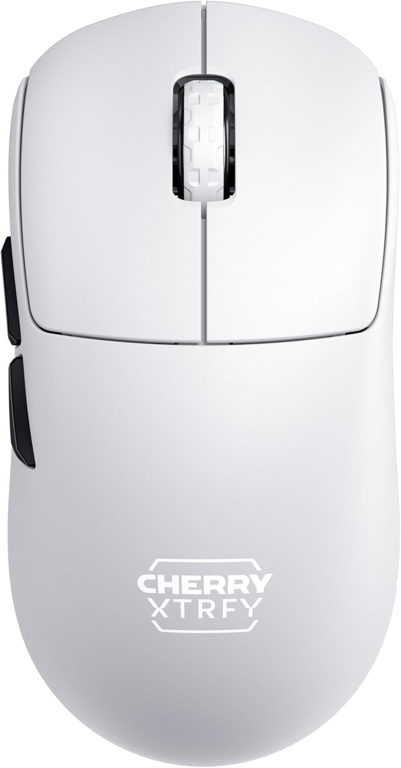 CHERRY XTRFY M68 Pro Wireless, Ultra Fast Wireless Gaming Mouse, 2.4 Ghz Radio, Optimised for Eports, 8K Mouse, Symmetrical Shape with Flat Front, White